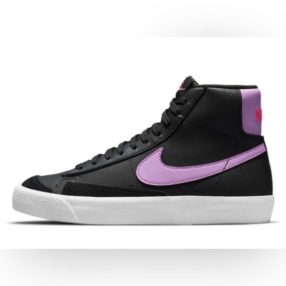 Nike Black and Purple High-Top Sneakers with Classic Design​